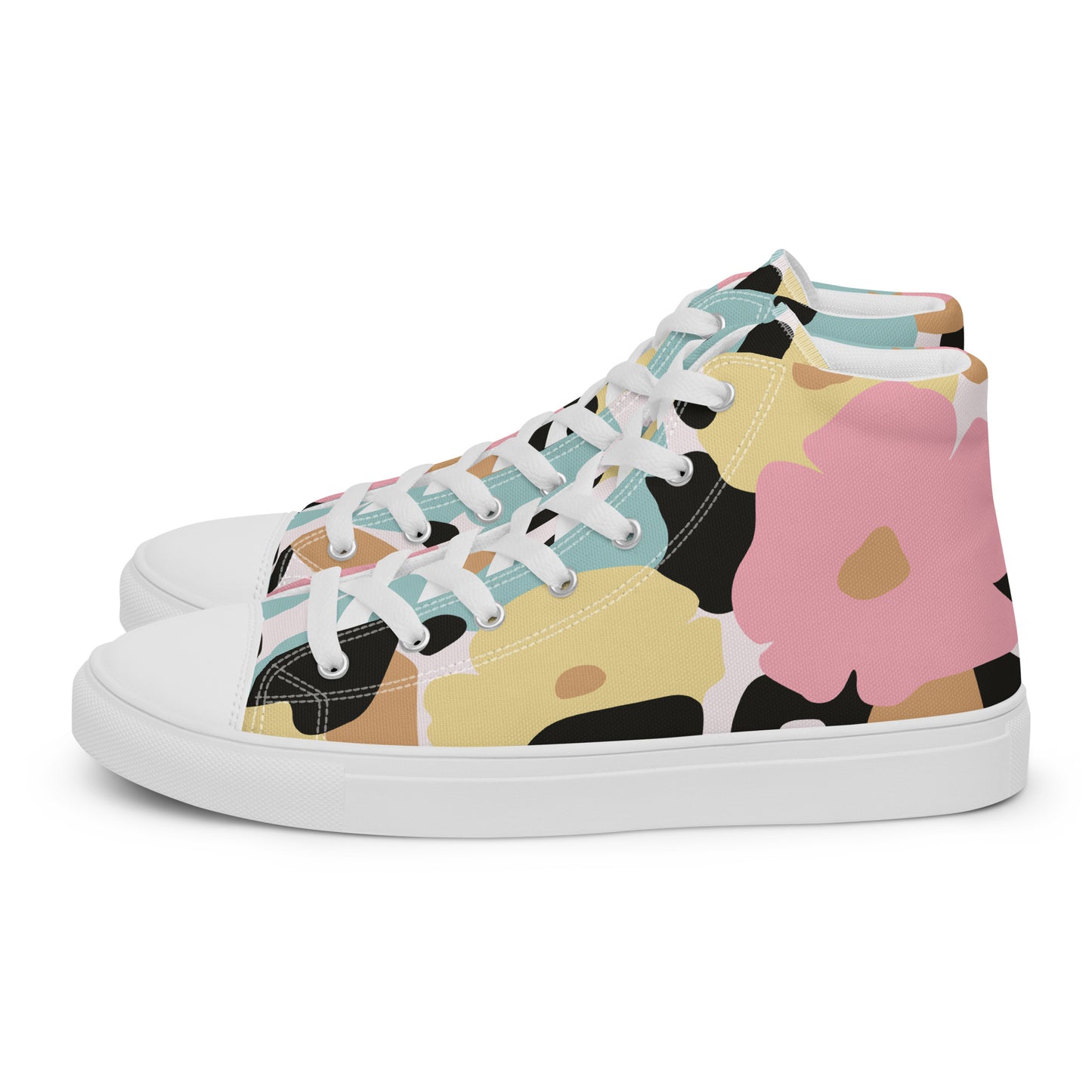 Baskets hautes en toile femme - Fleuri, Pastel – Légères et confortables – Minimaliste