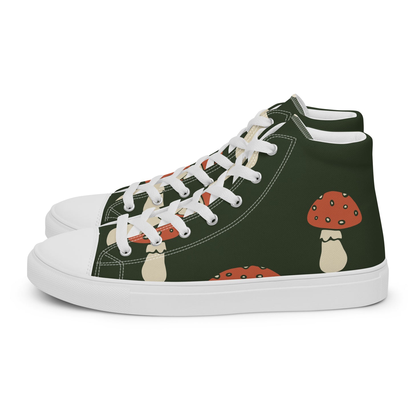Baskets hautes en toile femme - Vert, imprimé – Légères et confortables – Minimaliste