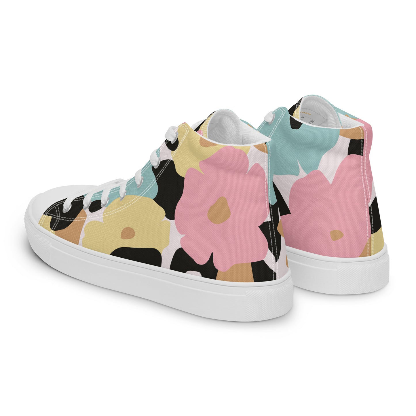 Baskets hautes en toile femme - Fleuri, Pastel – Légères et confortables – Minimaliste