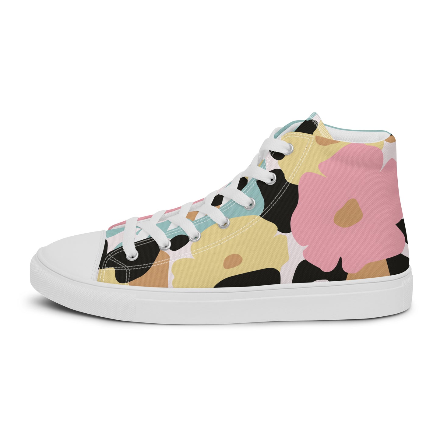 Baskets hautes en toile femme - Fleuri, Pastel – Légères et confortables – Minimaliste