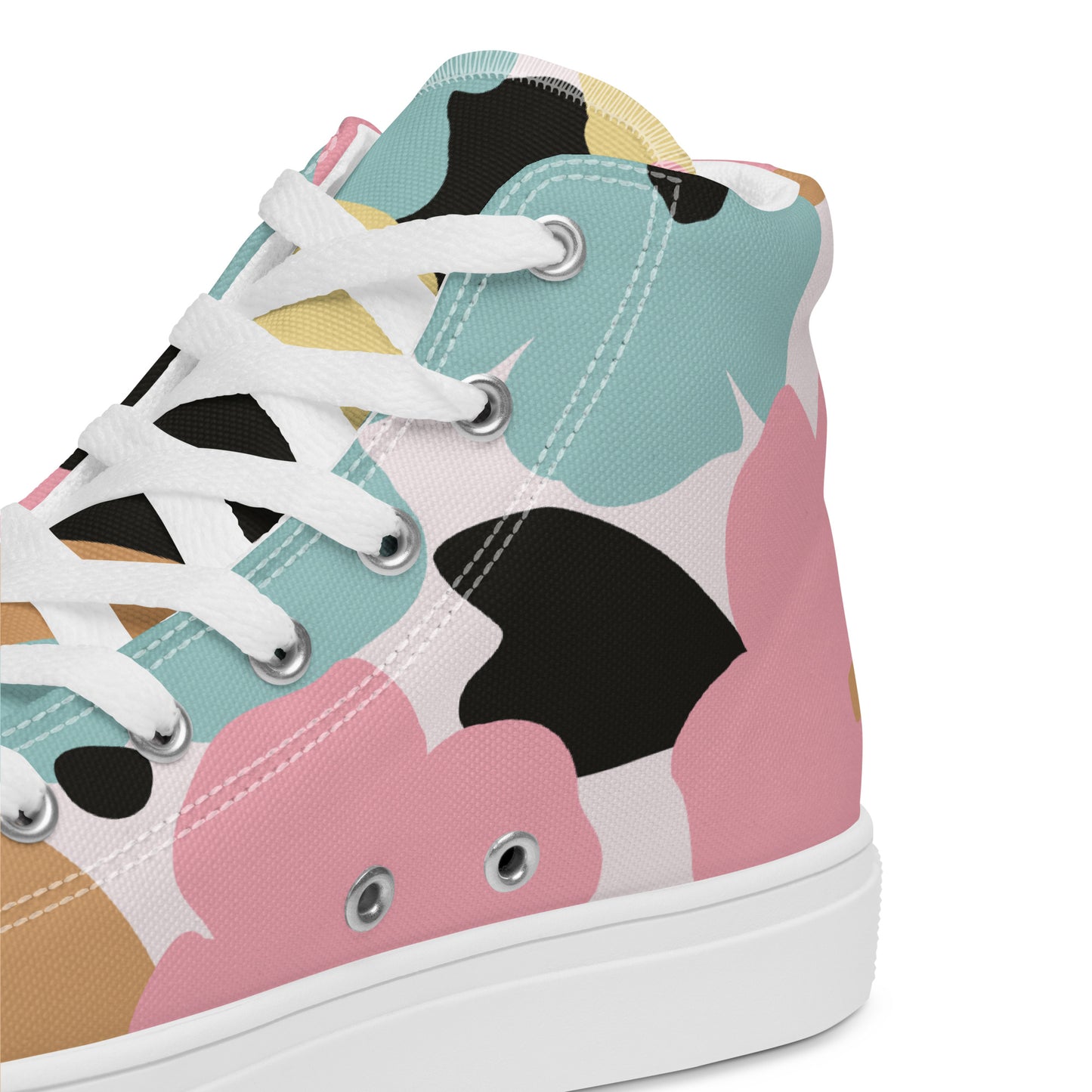 Baskets hautes en toile femme - Fleuri, Pastel – Légères et confortables – Minimaliste