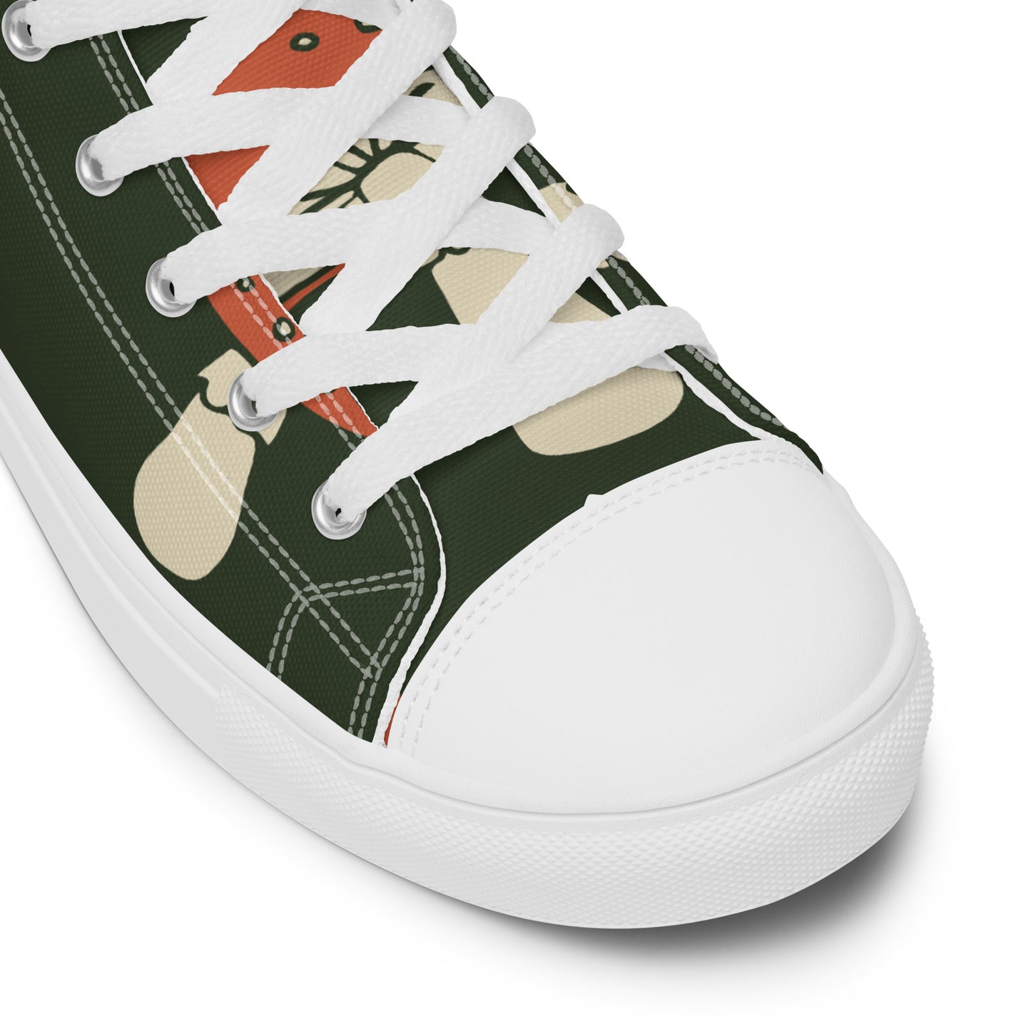 Baskets hautes en toile femme - Vert, imprimé – Légères et confortables – Minimaliste
