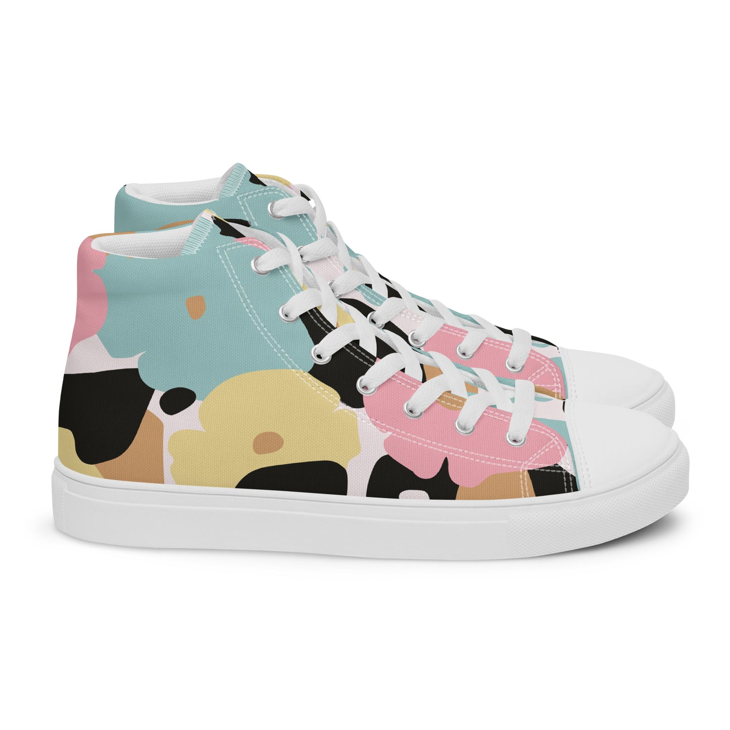 Baskets hautes en toile femme - Fleuri, Pastel – Légères et confortables – Minimaliste