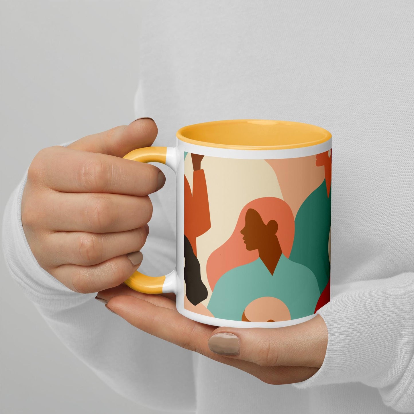 Mug à Intérieur Coloré – Tasse en Céramique Élégante, Idéale pour Café, Thé ou Chocolat Chaud - cuisine, cadeau, Noël, anniversaire, bureau