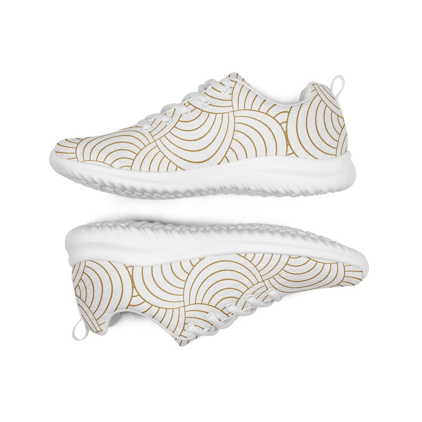 Chaussures de sport pour femme - Blanc et Or – Tennis en toile légères et confortables – Graphique