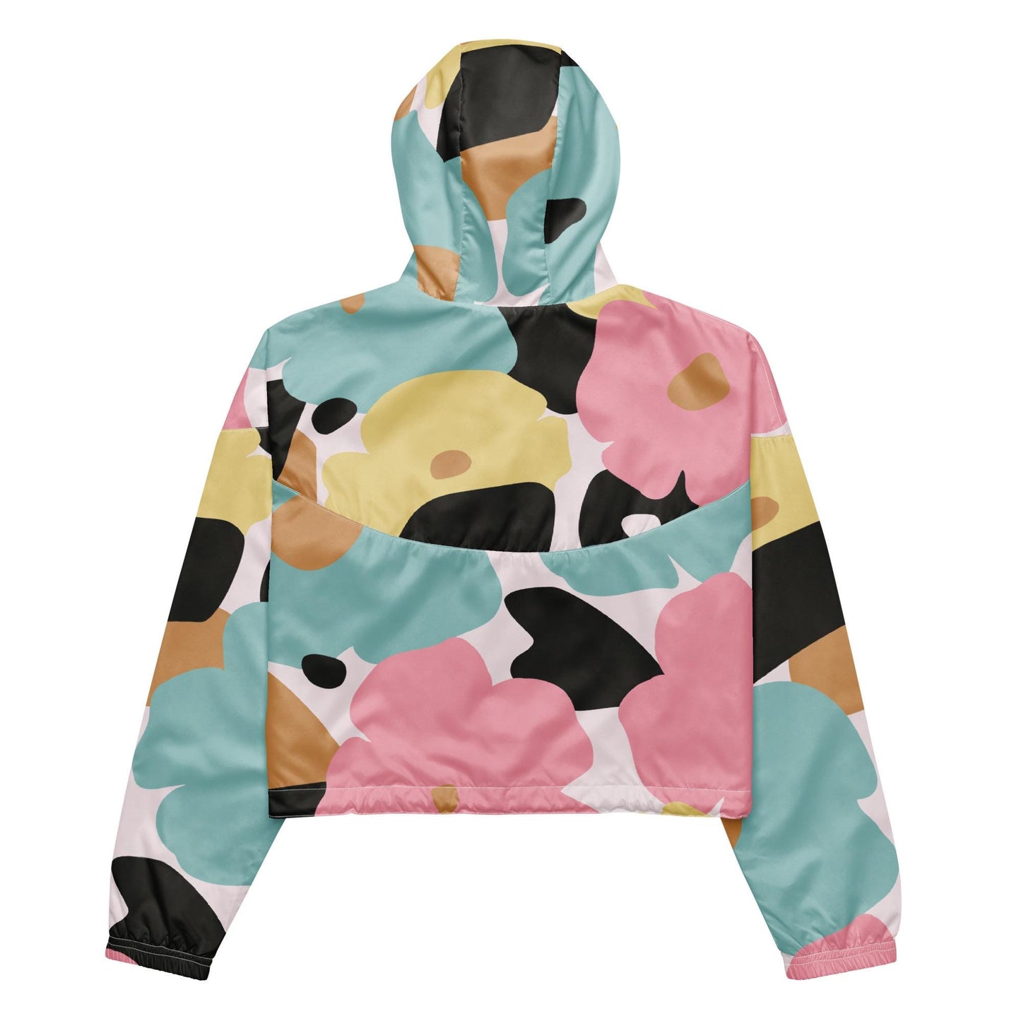Veste coupe-vent pour femme courte - Fleuri Pastel – Crop top imperméable et respirant – Minimaliste