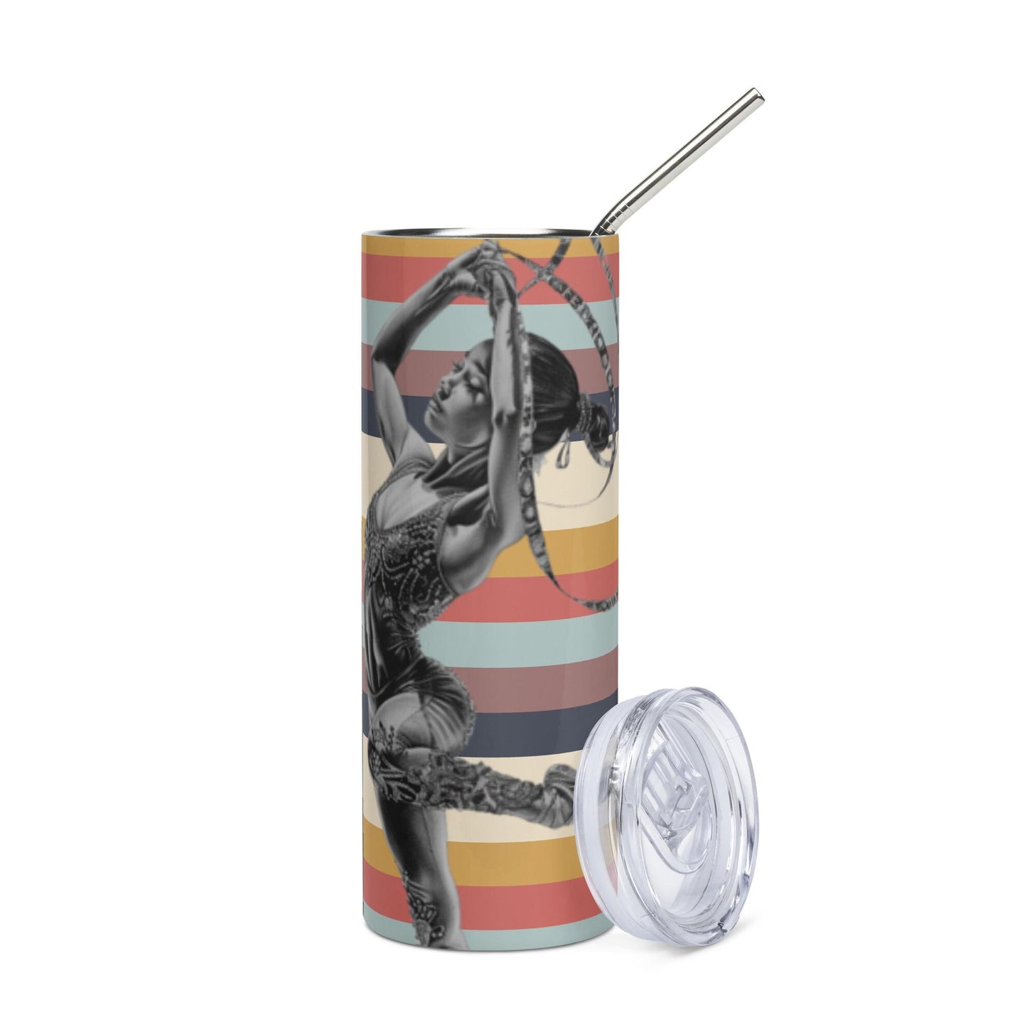 Mug isotherme inox - Design Danseuse Gymnaste - Acier Inoxydable – Mug de Voyage Durable, Étanche Élégant - Boissons Chaudes Froides, cadeau