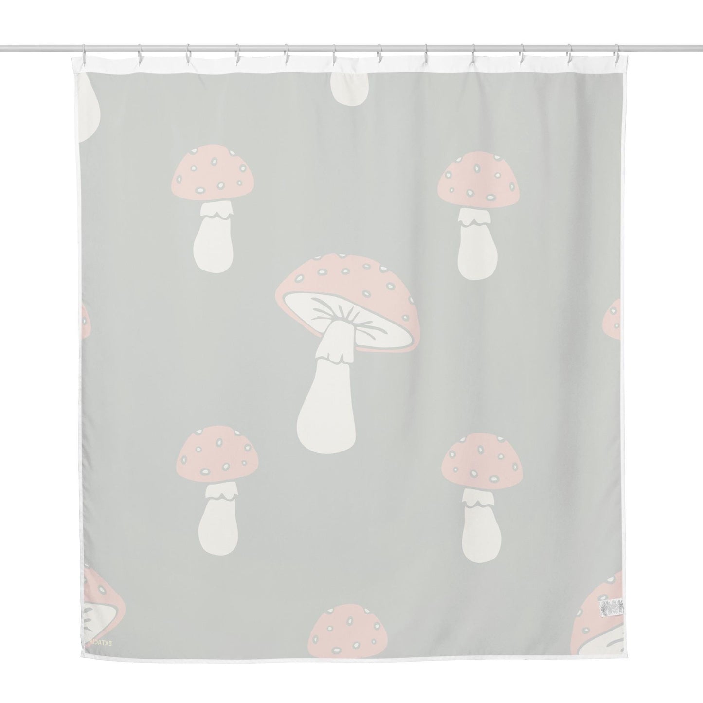 Rideau de Douche Personnalisable – Résistant, Waterproof, Anti-Moisissure - Salle de Bain Moderne, Cadeau - Design Minimaliste Champignons