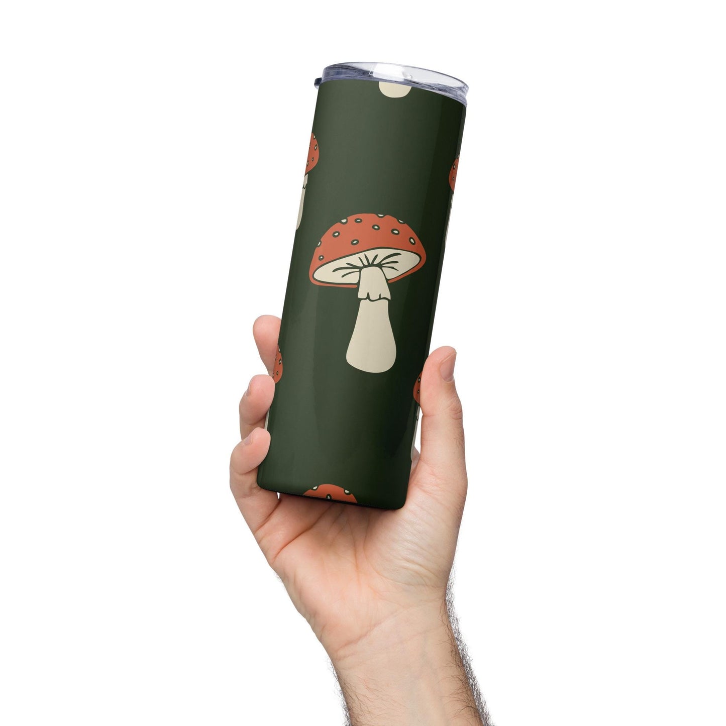 Mug isotherme inox - Gobelet en Acier Inoxydable – Mug de Voyage Durable, Étanche et Élégant - Cadeau Design Minimaliste Champignons