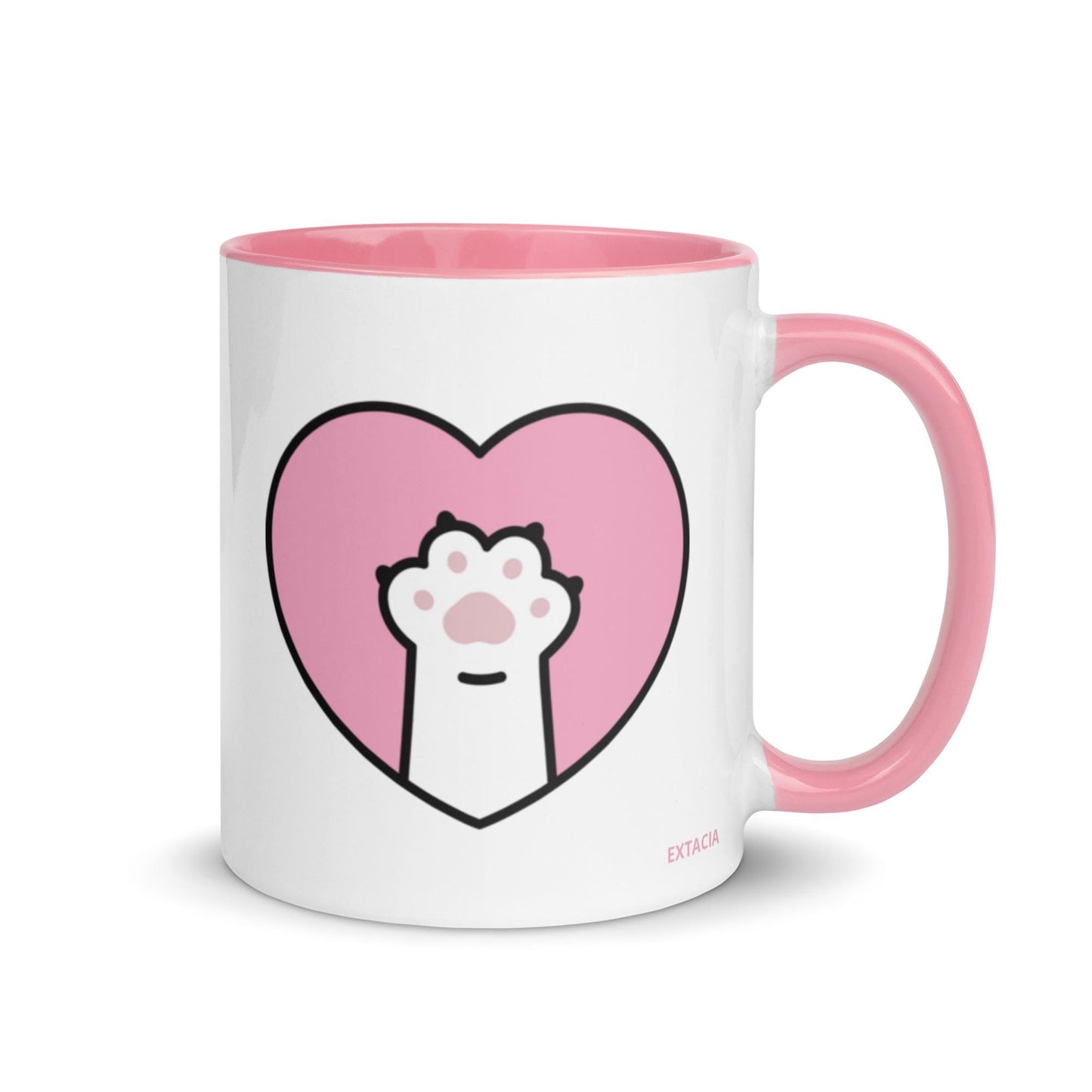 Mug à Intérieur Coloré – Tasse en Céramique Élégante - Design Patte de Chat - pour Café Thé Chocolat - cuisine, cadeau, anniversaire, bureau