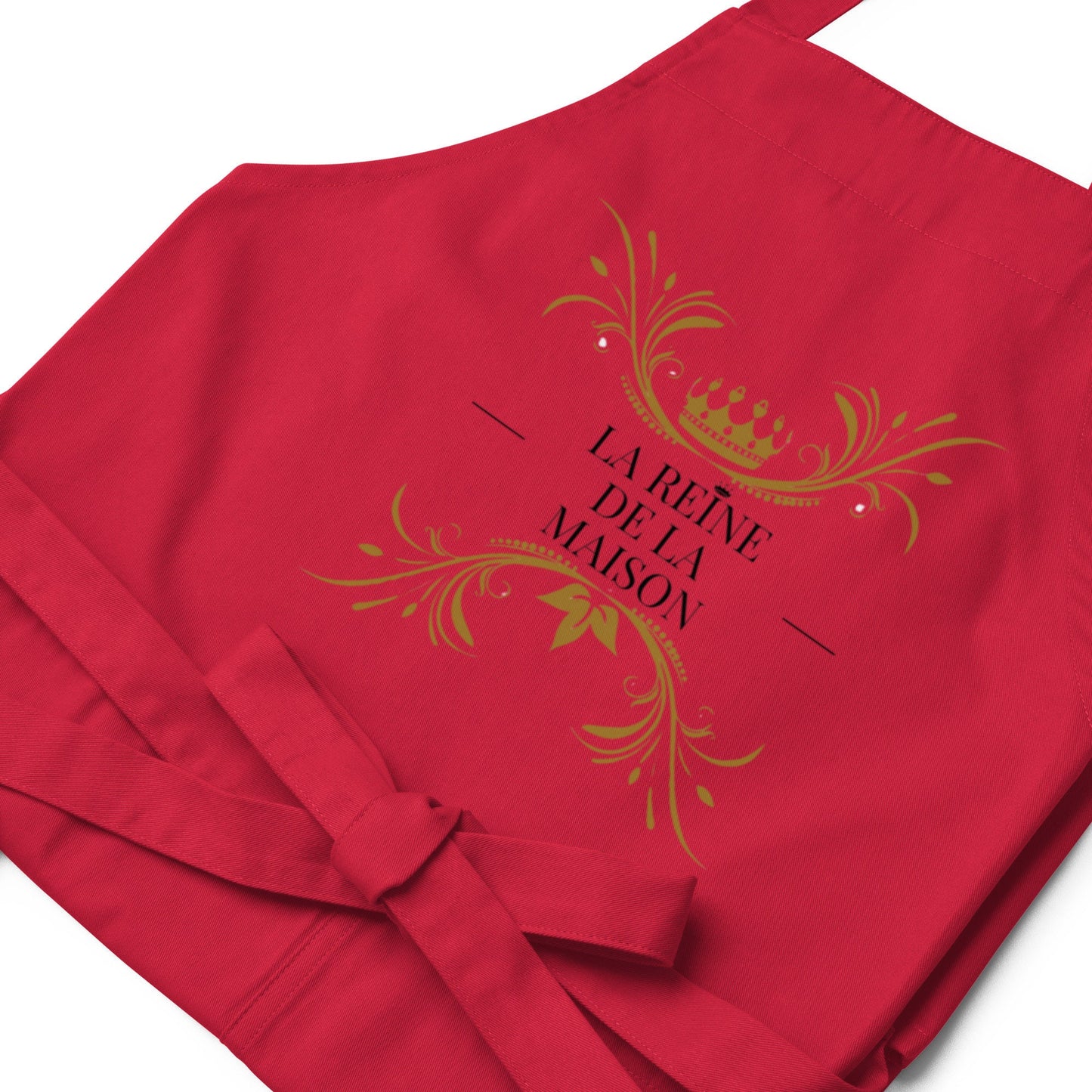 Tablier pour Femme 100 % Coton Bio – "La Reine de la maison" - écologique et élégant, Cadeau BBQ, Accessoire cuisine