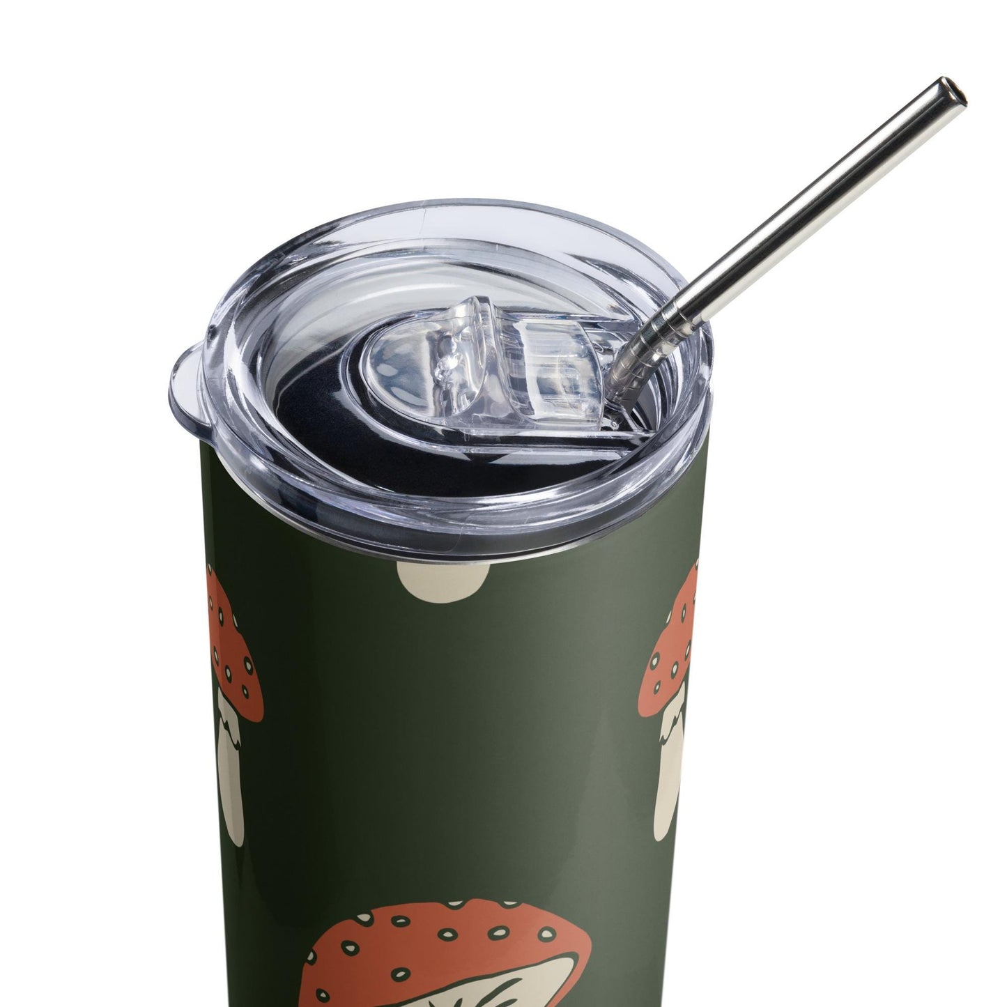 Mug isotherme inox - Gobelet en Acier Inoxydable – Mug de Voyage Durable, Étanche et Élégant - Cadeau Design Minimaliste Champignons