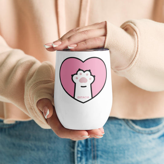 Mug Isotherme Inox - Petit Thermos Isotherme en Acier Inoxydable – Design Patte de Chat - Mug de Voyage, Gobelet à Vin, Café, Thé, Étanche