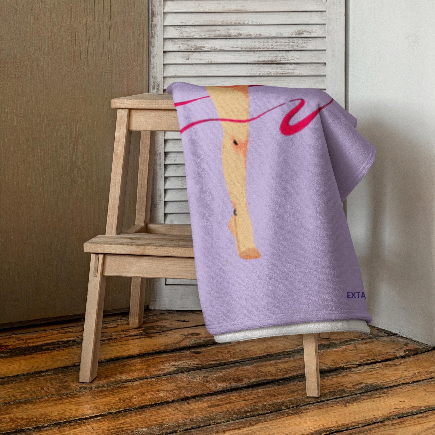 Serviette de Bain et de Plage en Coton - Douce Absorbante Compacte - Sport, Piscine surf - cadeau, anniversaire - Design Danseuse, Gymnaste