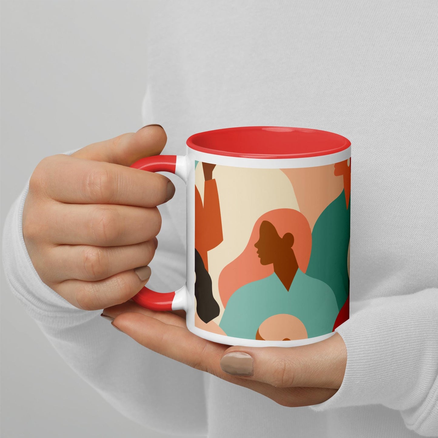 Mug à Intérieur Coloré – Tasse en Céramique Élégante, Idéale pour Café, Thé ou Chocolat Chaud - cuisine, cadeau, Noël, anniversaire, bureau