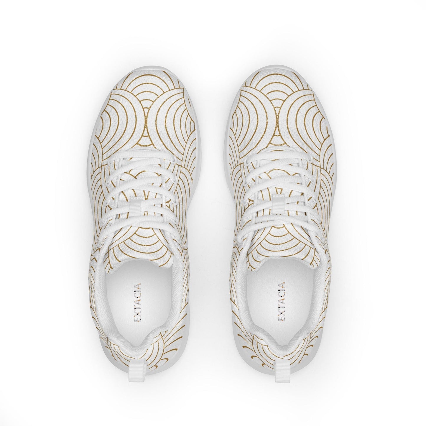 Chaussures de sport pour femme - Blanc et Or – Tennis en toile légères et confortables – Graphique
