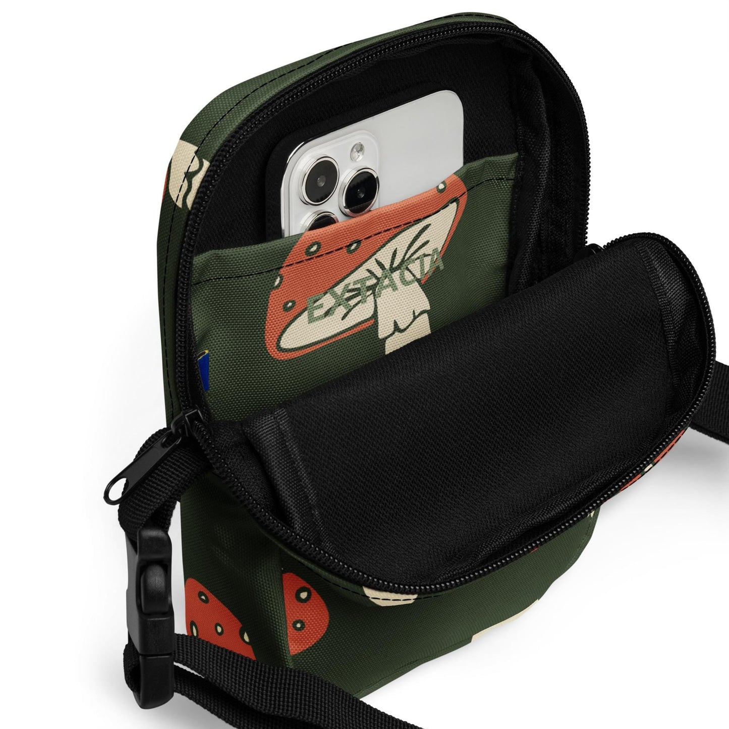 Sacoche Bandoulière Minimaliste - Sac Unisex Personnalisable – Légère, Compacte, Pratique – Quotidien, Voyage Design Minimaliste Champignons