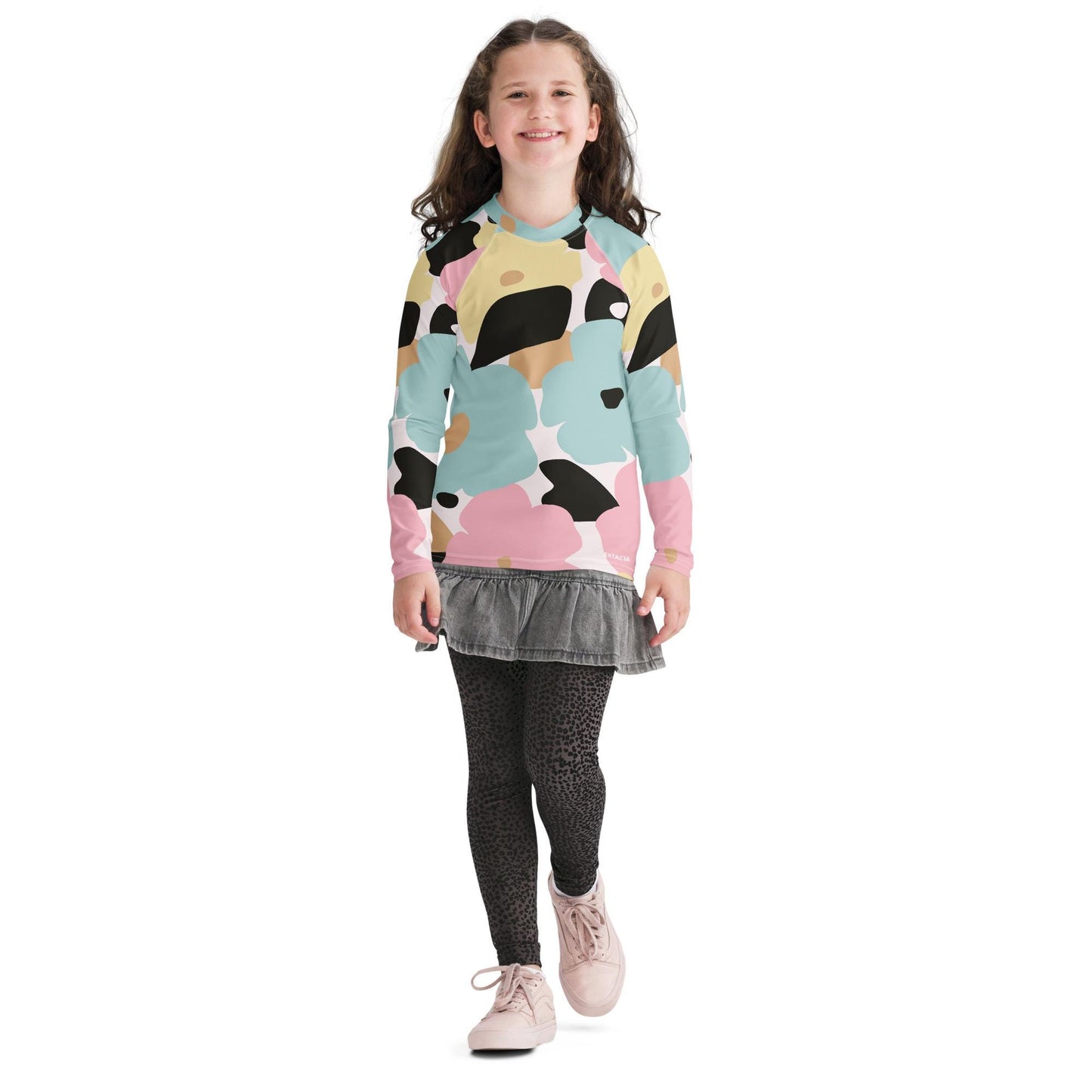 Rash Guard Fille Adolescente – T-Shirt de Compression Anti-UV Ado, Séchage Rapide, cadeau, anniversaire, Sport, Natation et Surf Gymnastique