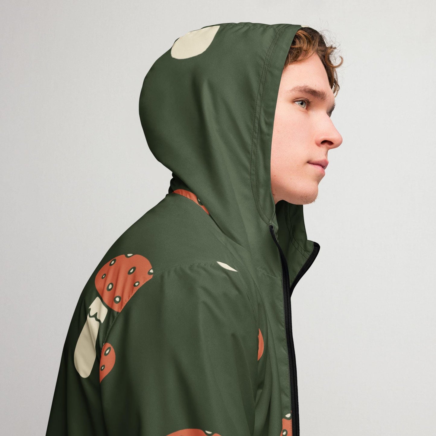 Veste coupe-vent pour homme imprimée – À capuche, doublée, imperméable et respirante – Minimaliste
