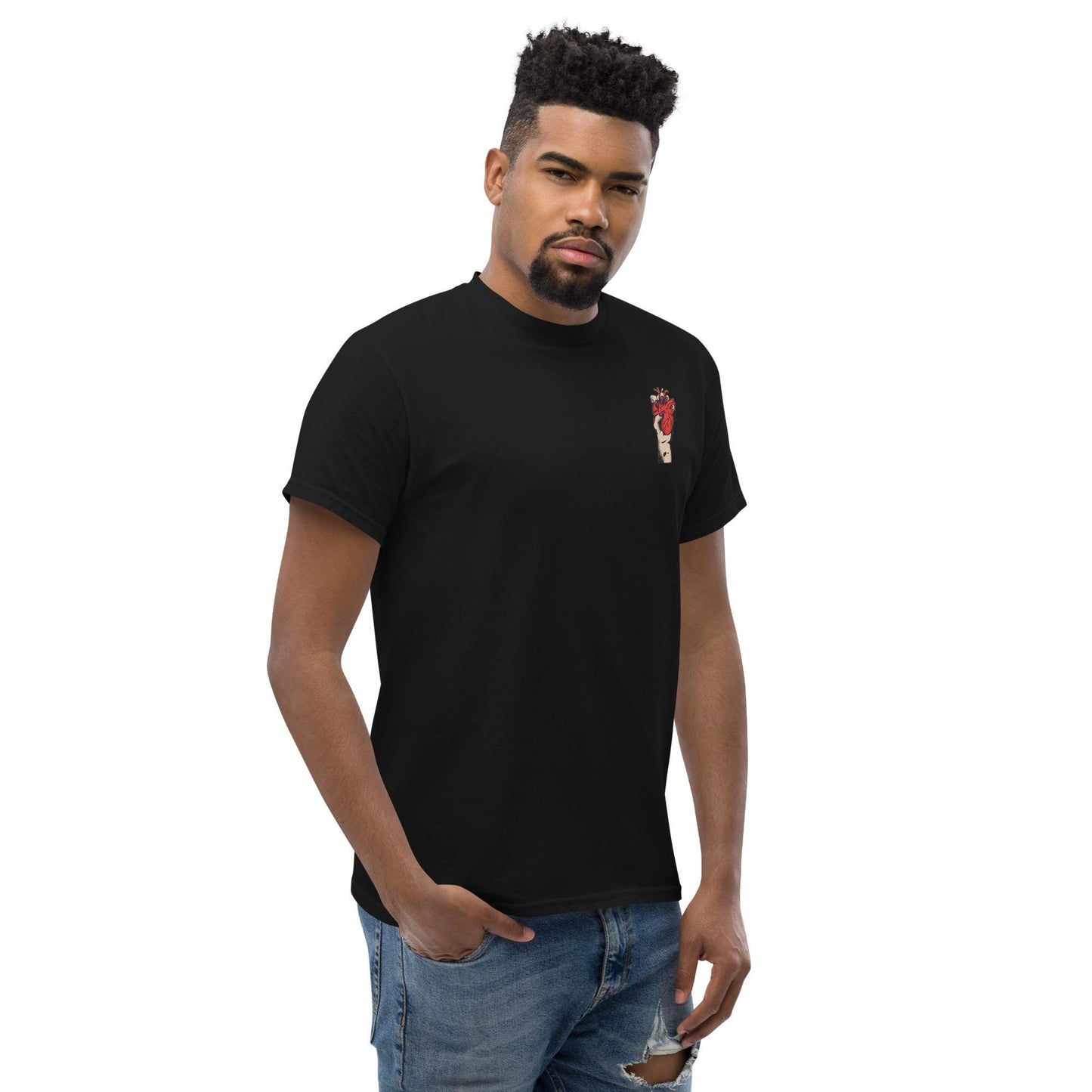 T-shirt Minimaliste pour Homme 100% Coton - Motif Brodé - Tee-shirt style casual, cadeau éthique, anniversaire, Noël