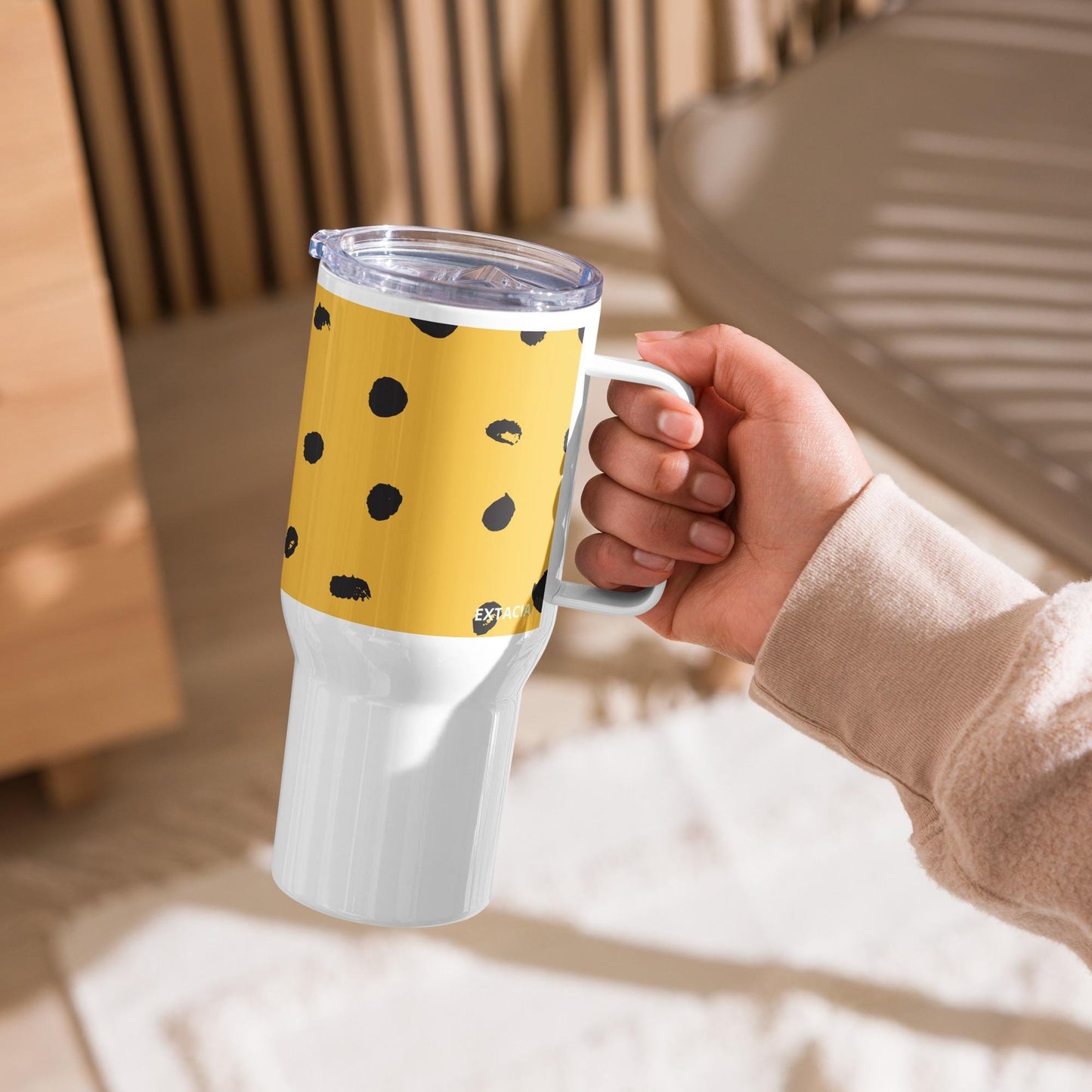 Mug Isotherme Inox - Mug de Voyage Isotherme en Acier Inoxydable avec Anse – Design imprimé animal - THERMOS, gobelet Durable Léger Étanche