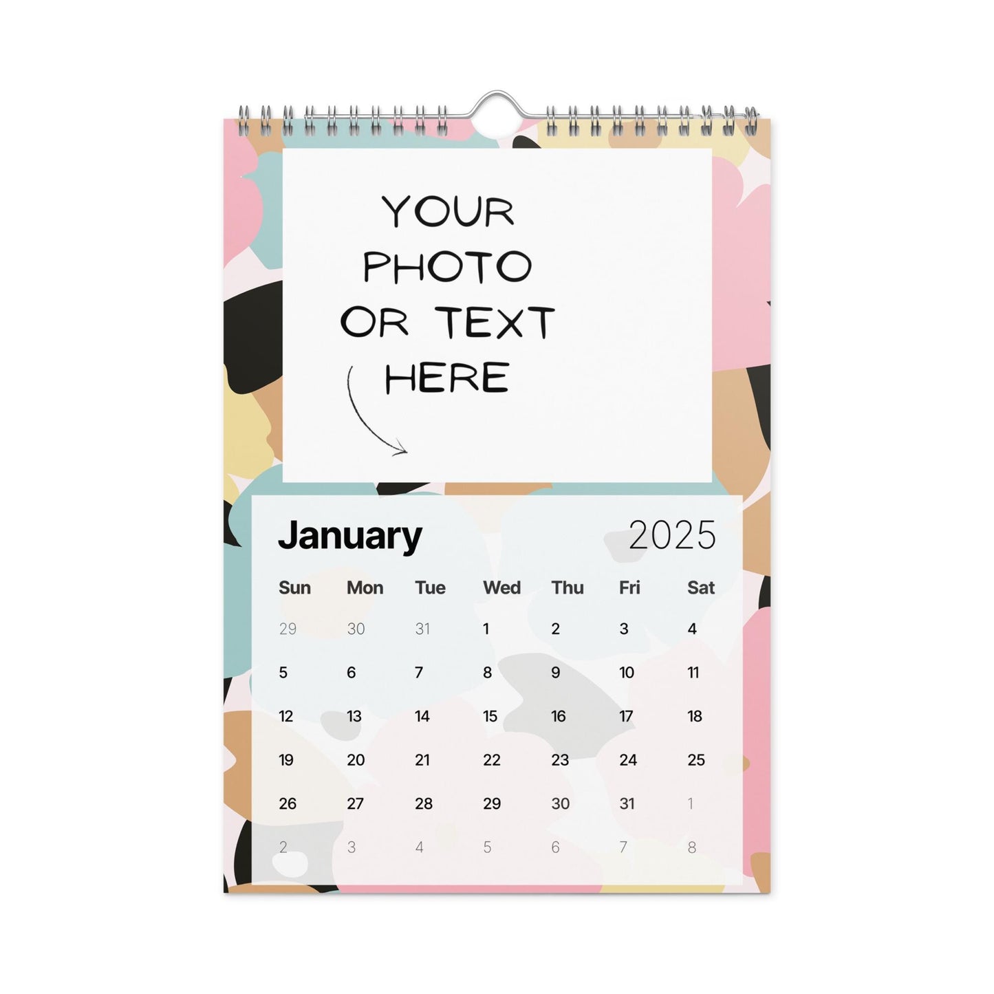 Calendrier Mural Personnalisable – imprimé simple et/ou personnalisé - cadeau romantique, anniversaire, famille, fête des mères, pères