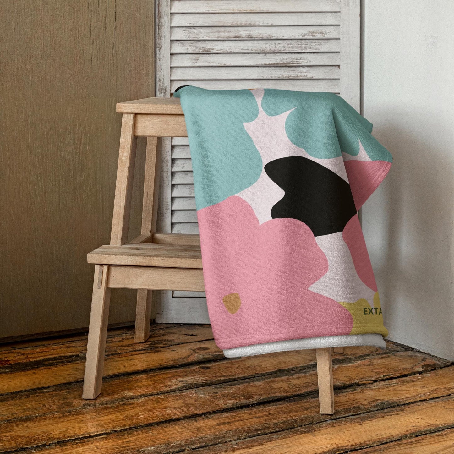 Serviette de Bain en Coton – Serviette de plage - Douce, Absorbante et Compacte - Voyage, Sport, Piscine surf - Design Minimalist fleuri