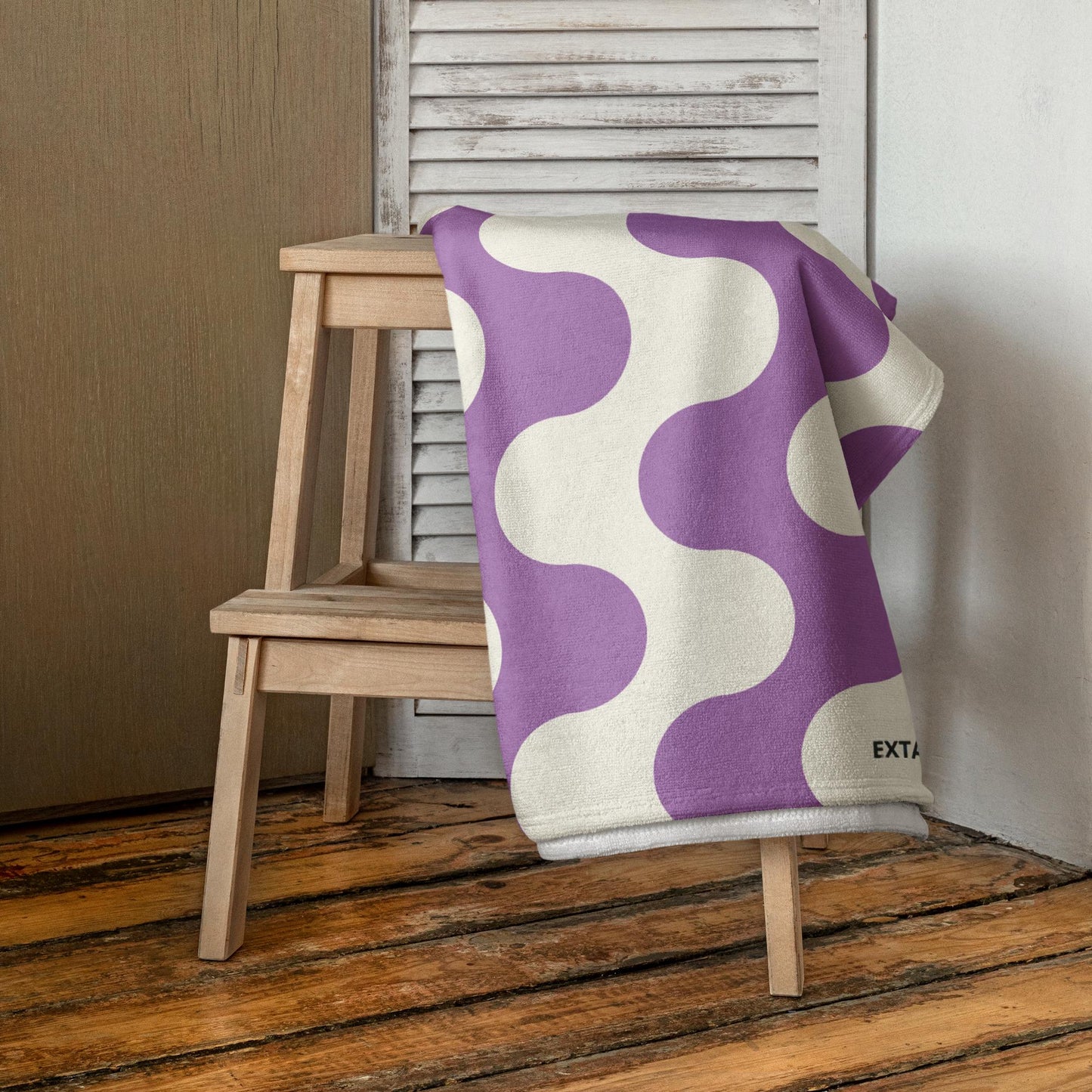 Serviette de Bain en Coton – Serviette de plage - Douce, Absorbante et Compacte - Voyage, Sport, Piscine surf - Design Minimalist Graphique