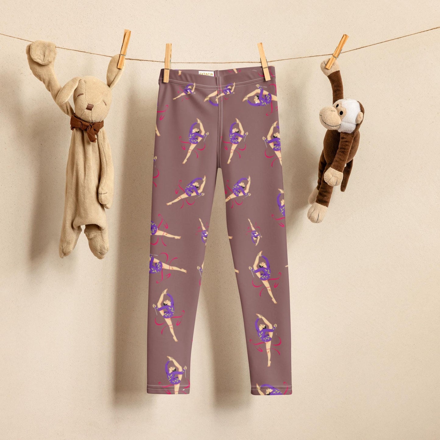 Leggings Bébé et Petite Fille  - Confortable, Doux et Extensible - quotidien, sport, urbain, école, cadeau – Design Danseuse Gymnaste