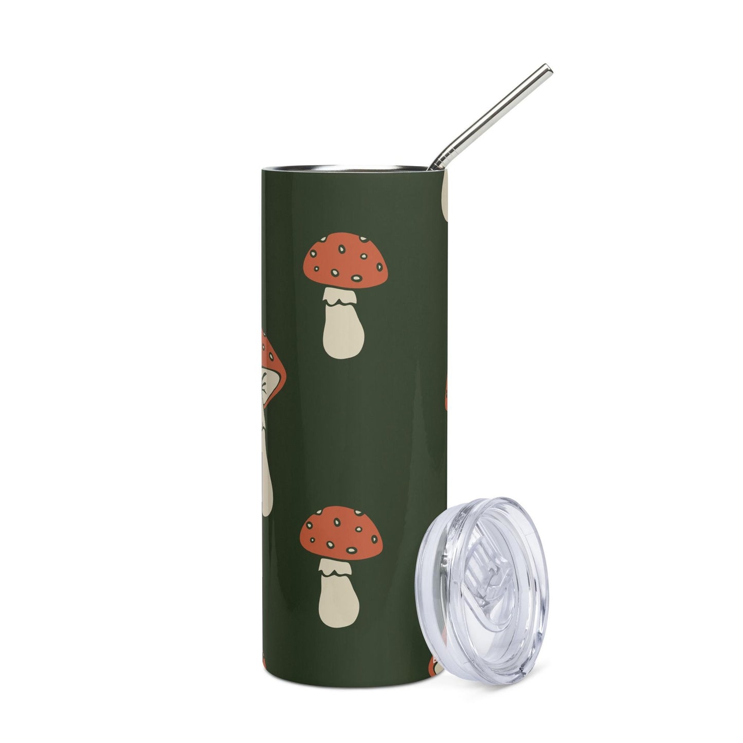 Mug isotherme inox - Gobelet en Acier Inoxydable – Mug de Voyage Durable, Étanche et Élégant - Cadeau Design Minimaliste Champignons