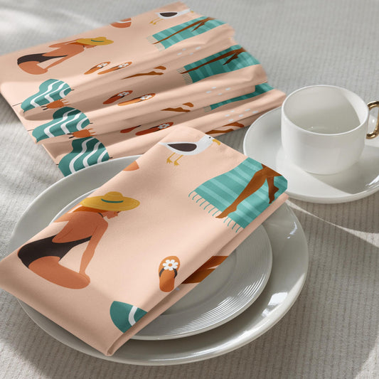Lot de 4 Serviettes de Table en Tissu – Carrées, Lavables en Machine, Résistantes et Réutilisables - Design, Élégants, Décoration de Table