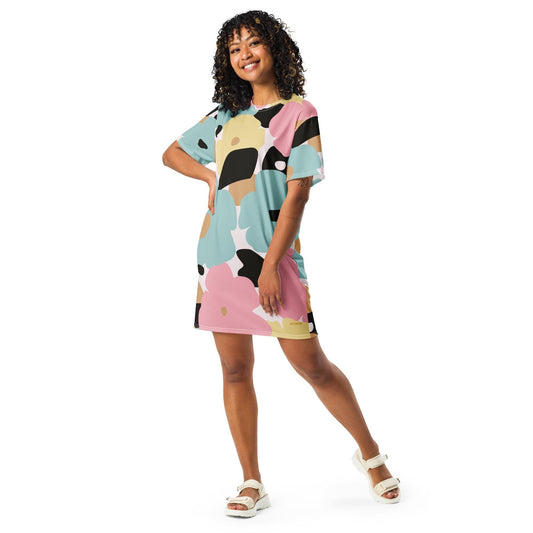 Robe T-shirt pour Femme en Polyester Recyclé – Confortable, Décontracté, Style Moderne, urban, élégante, Cadeau anniversaire, fête des Mères