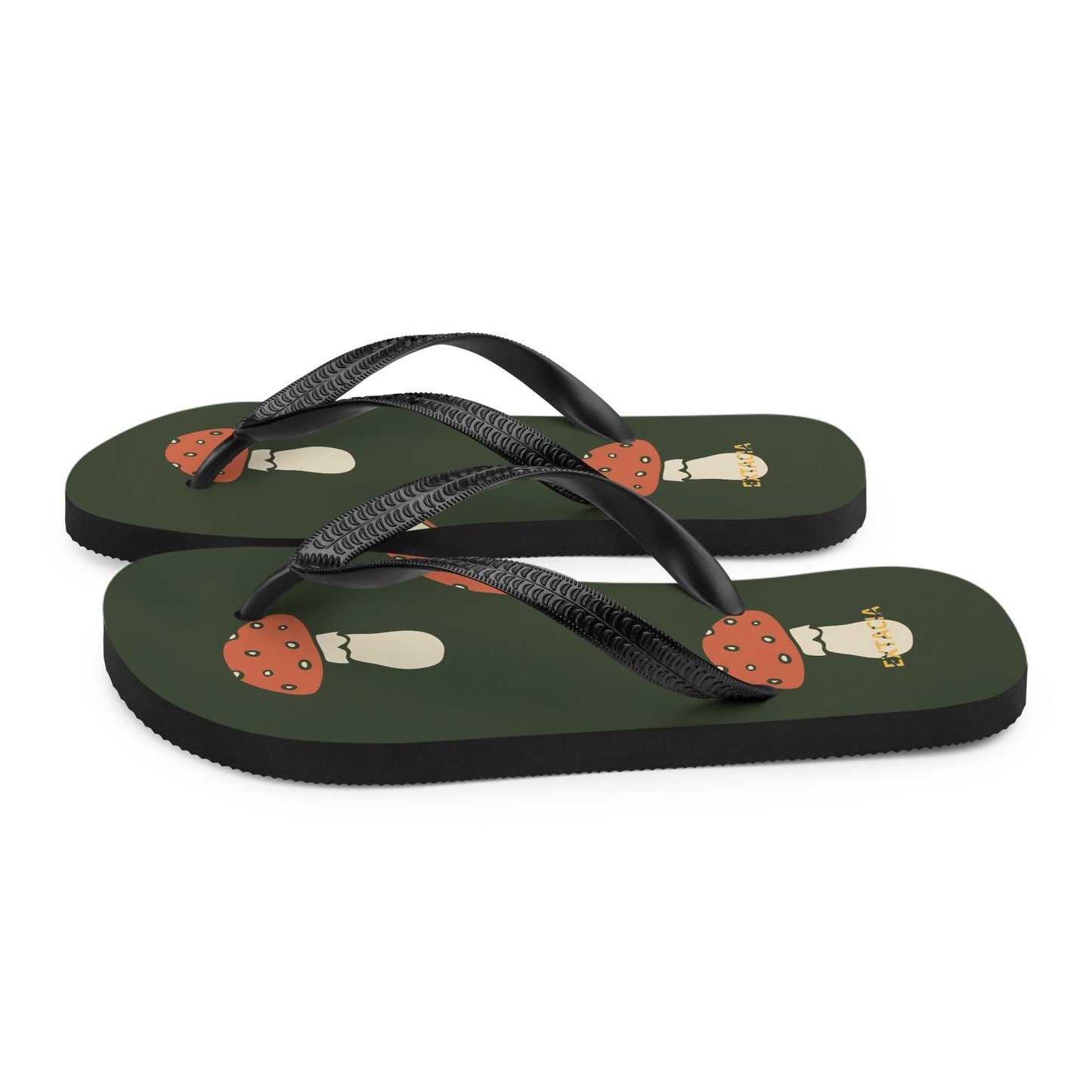 Tongs pour Homme, Personnalisables – Confortables, Antidérapantes, Été & Plage – Léger, Souple, Idée Cadeau - Design Minimaliste Champignons