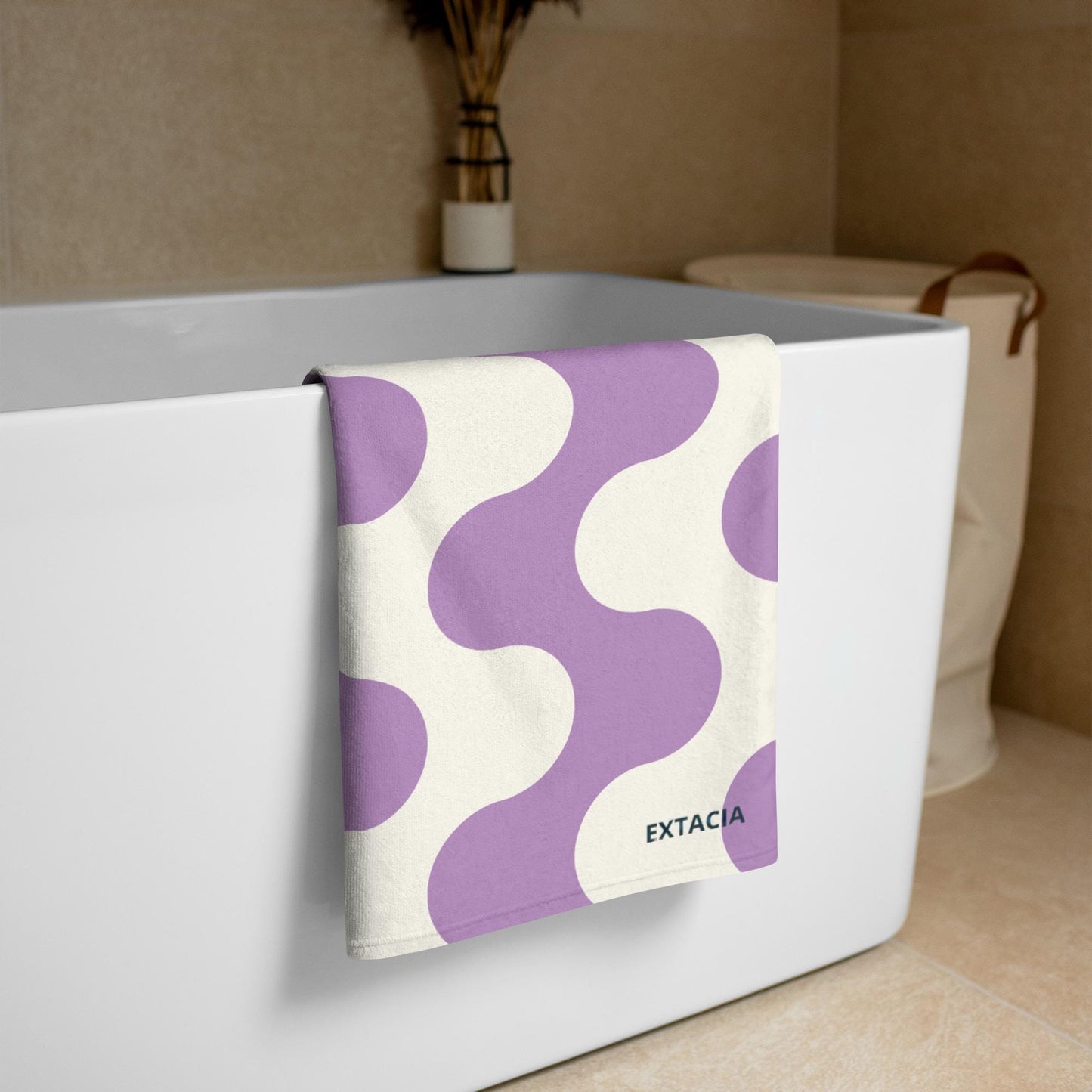 Serviette de Bain en Coton – Serviette de plage - Douce, Absorbante et Compacte - Voyage, Sport, Piscine surf - Design Minimalist Graphique