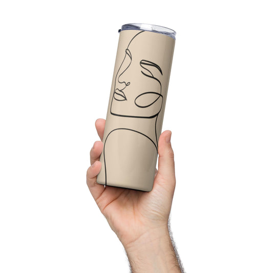 Mug isotherme inox - Gobelet en Acier Inoxydable – Mug de Voyage Durable Étanche Élégant - thermos gourde - Design Minimaliste, Calligraphie