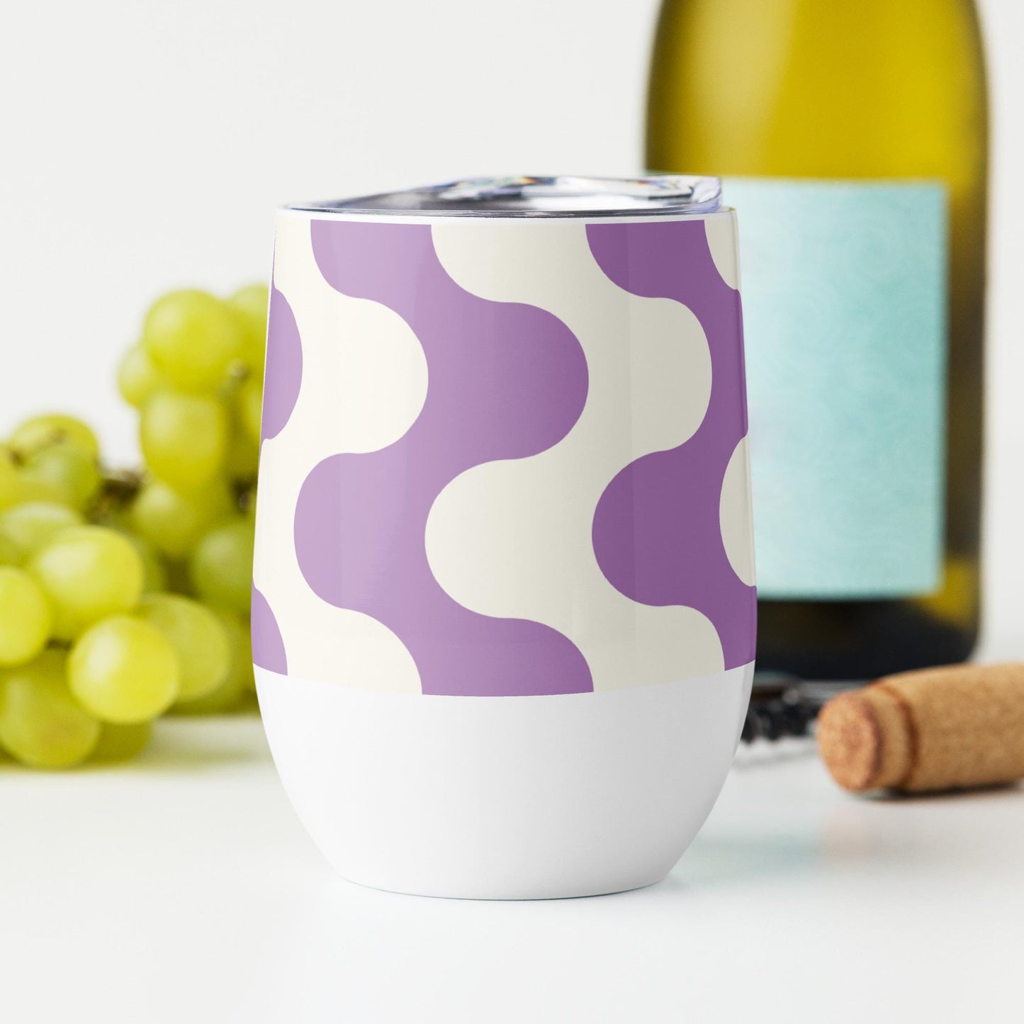 Mug Isotherme Inox - Petit Thermos Isotherme en Acier Inoxydable – Design Graphique - Mug de Voyage, Gobelet à Vin, Café, Thé, Étanche