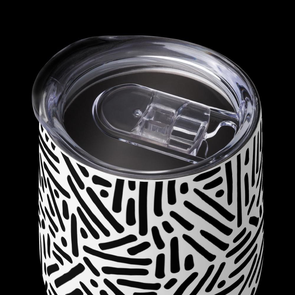 Mug Isotherme Inox - Petit Thermos Isotherme en Acier Inoxydable – Design Graphique - Mug de Voyage, Gobelet à Vin, Café, Thé, Étanche