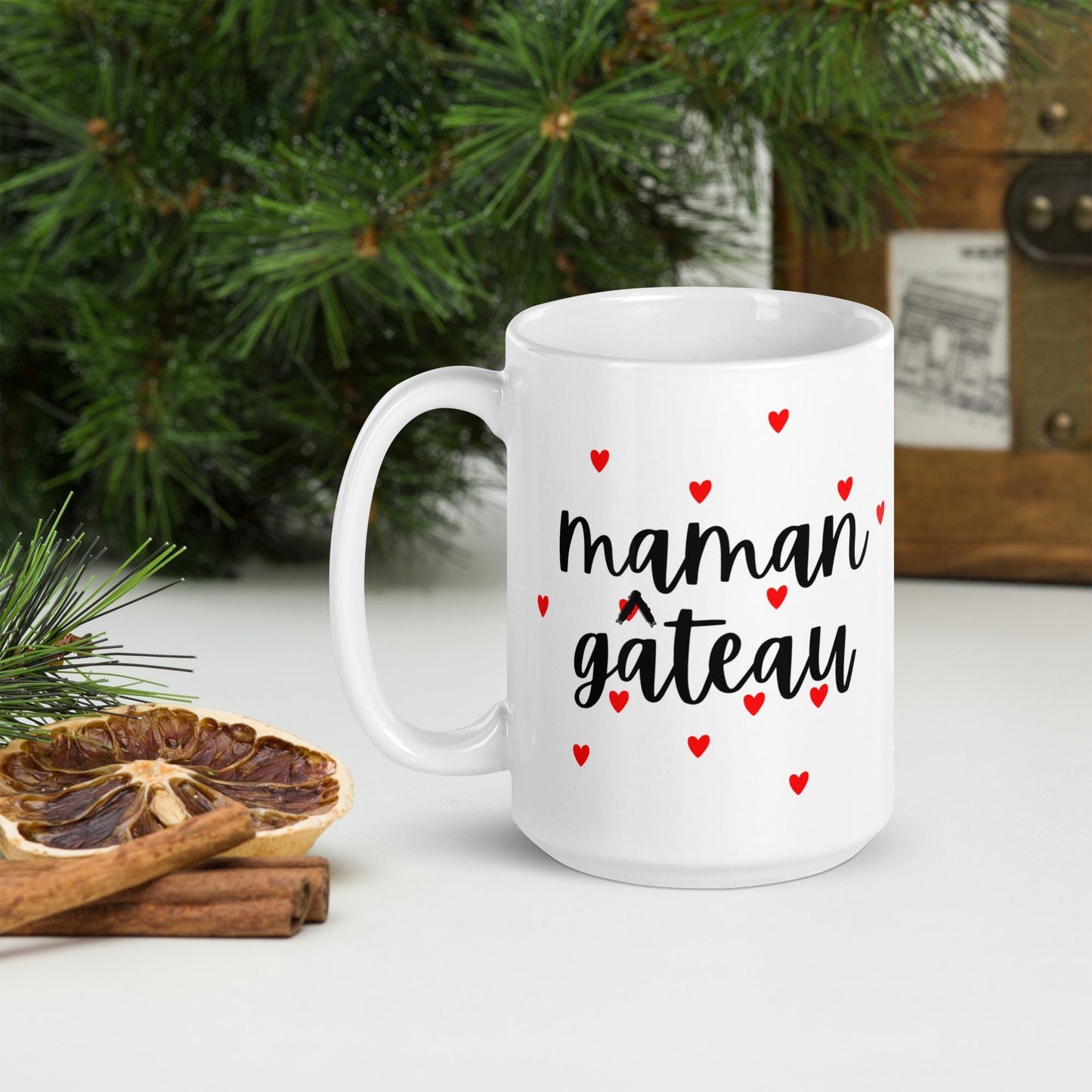 Mug en Céramique – 11, 15 et 20 oz - Tasse Design et Élégante - Maman Gâteau - cadeau femme, maman, mère, bureau déco cuisine