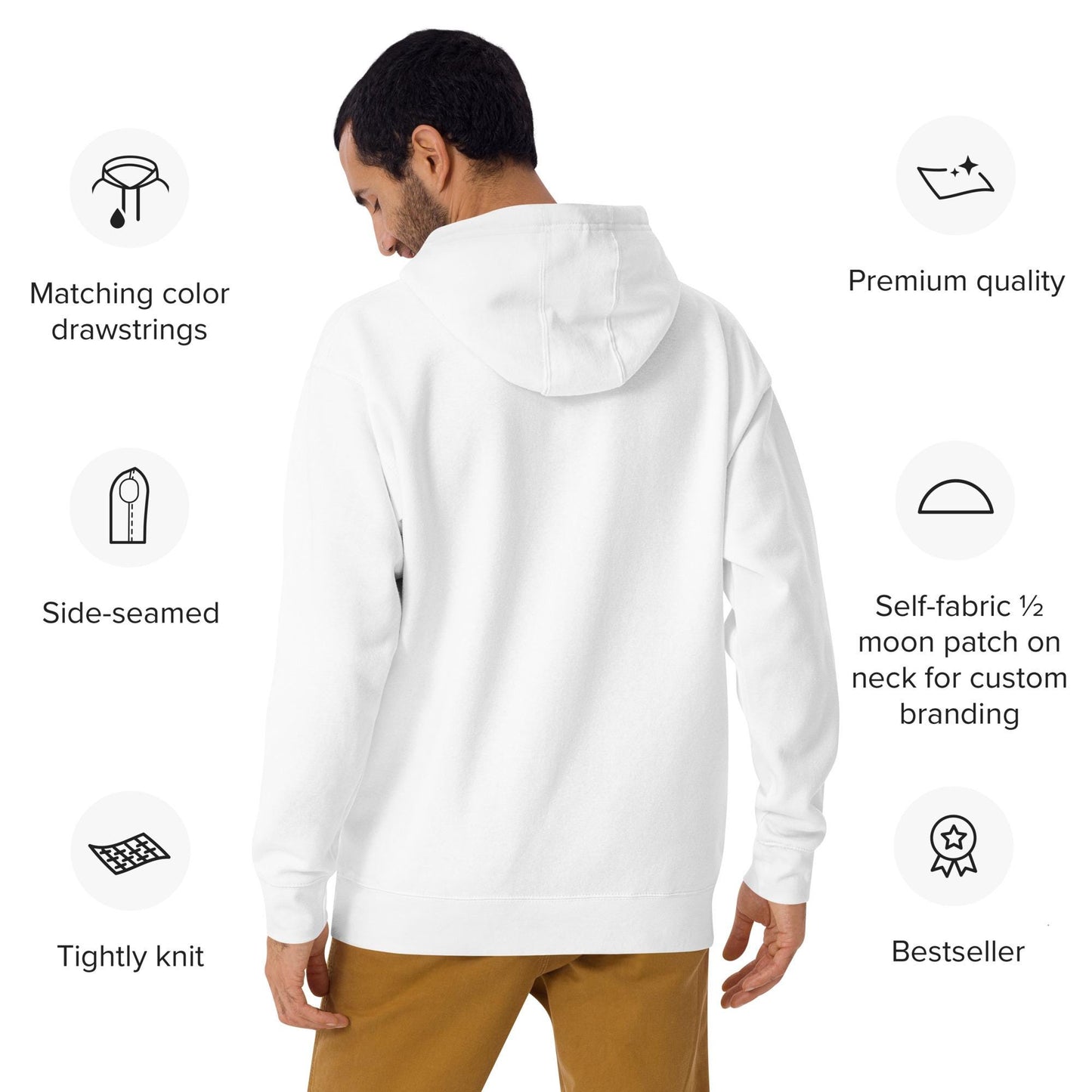 Sweat à Capuche pour Homme 100% Coton avec Motif Brodé - hoodie, sweat, pull - Casual, confortable, cadeau fête des pères, anniversaire