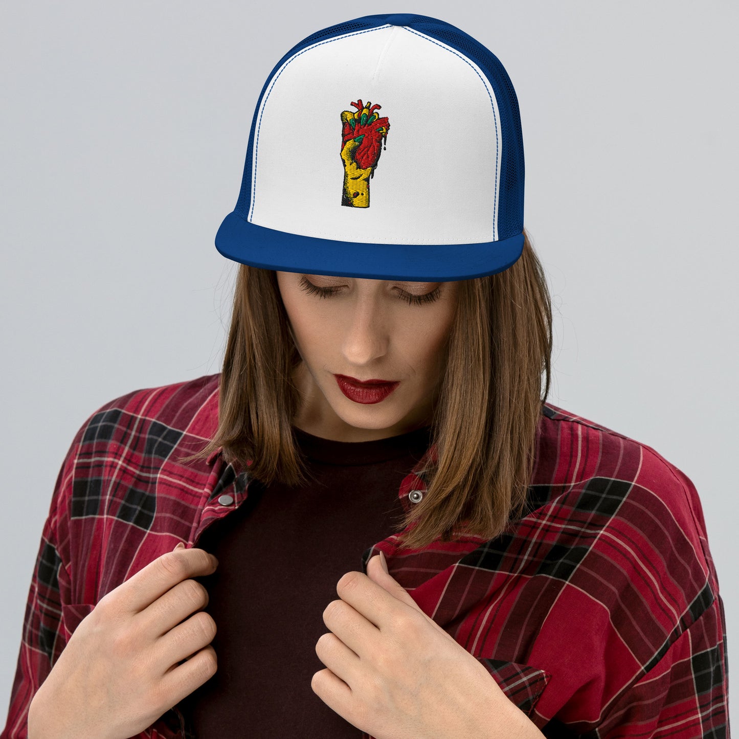 Casquette trucker unisexe Minimaliste – Maille filet respirante, motif brodé – Coeur Déjà Pris