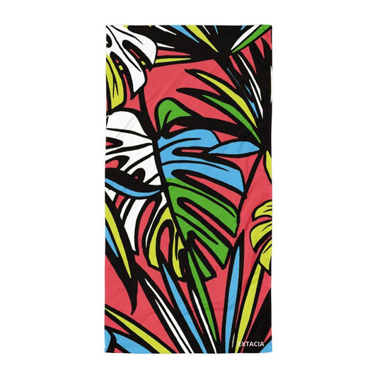 Serviette de Bain en Coton – Serviette de plage - Douce, Absorbante et Compacte - Voyage, Sport, Piscine surf - cadeau Design Nature plantes
