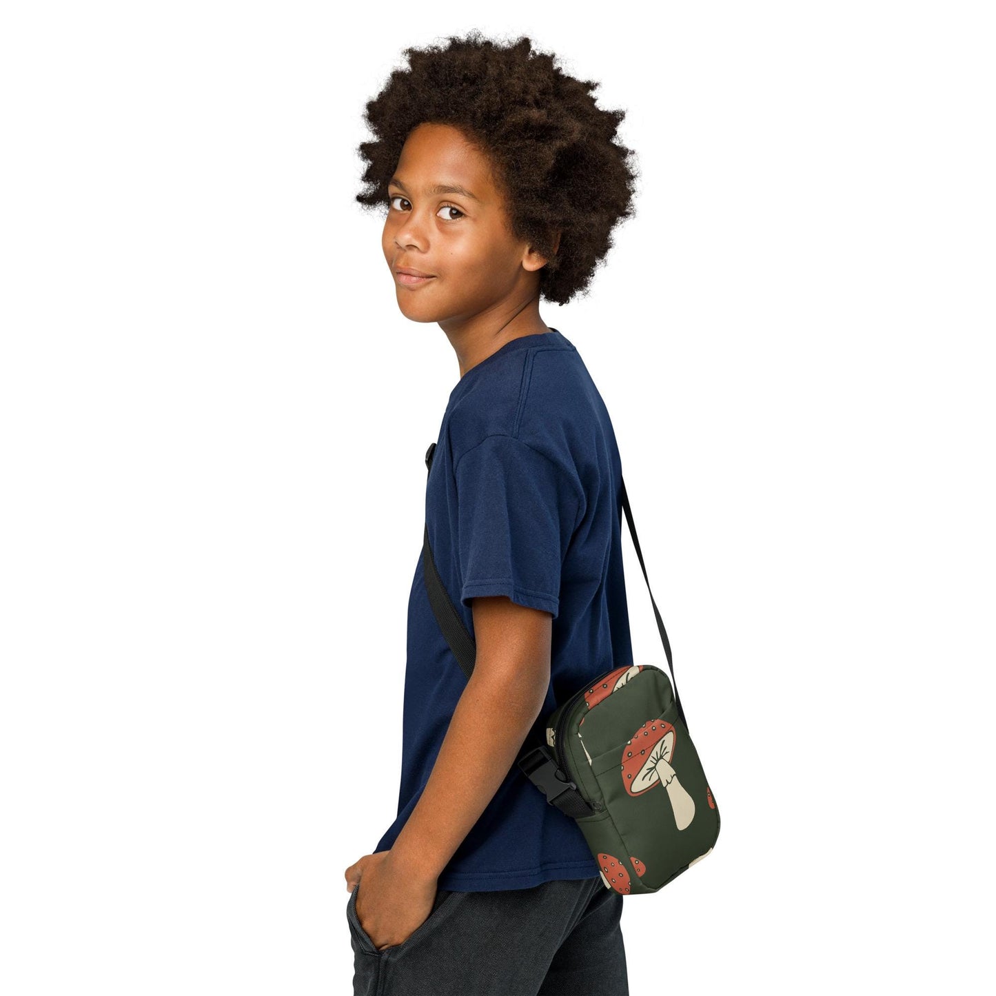 Sacoche Bandoulière Minimaliste - Sac Unisex Personnalisable – Légère, Compacte, Pratique – Quotidien, Voyage Design Minimaliste Champignons