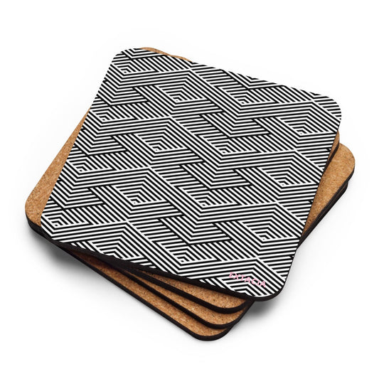 Sous-Verre Antidérapant en Liège – vendu à l’unité - Écologique Durable Élégant – Bureau décoration cuisine Design Minimaliste Graphique