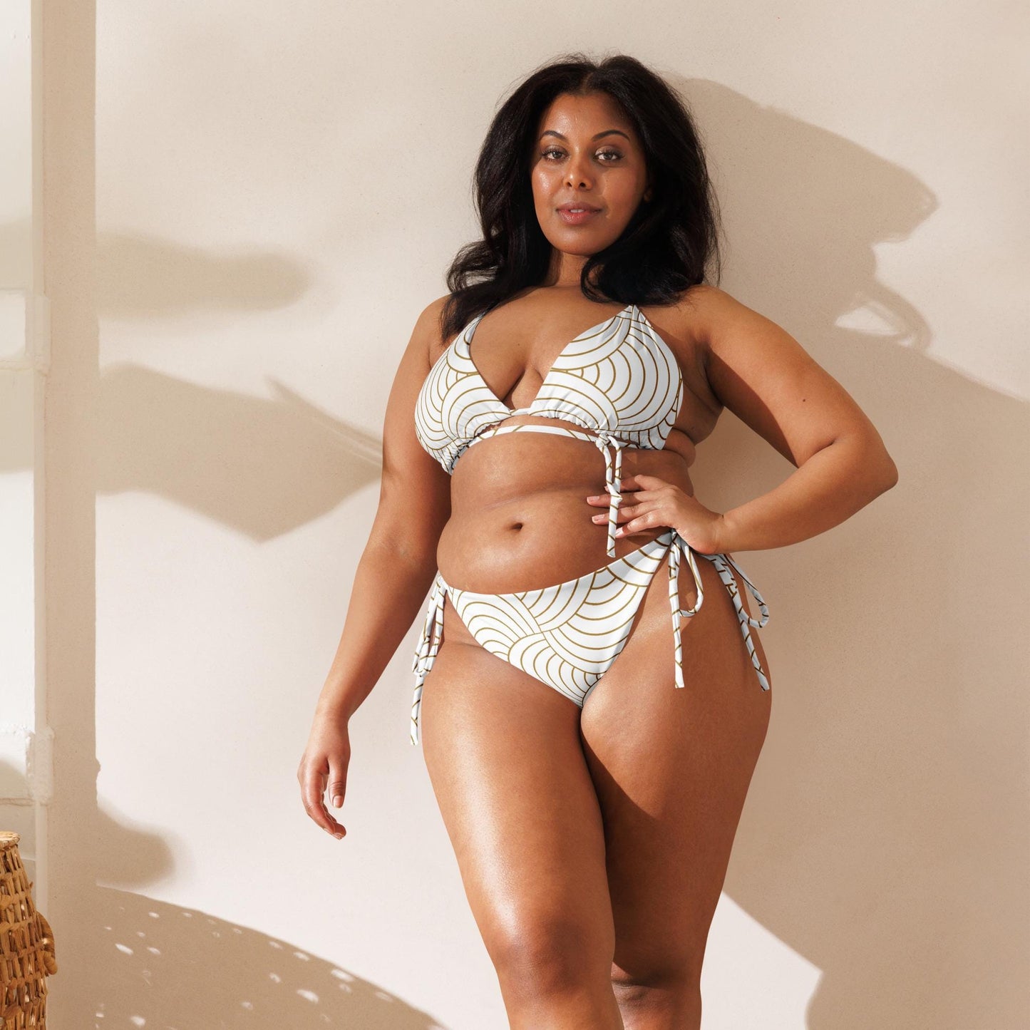 Bikini Recyclé pour Femme - Polyester recyclé – Maillot de Bain deux pièces, Écologique, Confortable - Plage - Design Minimaliste Graphique