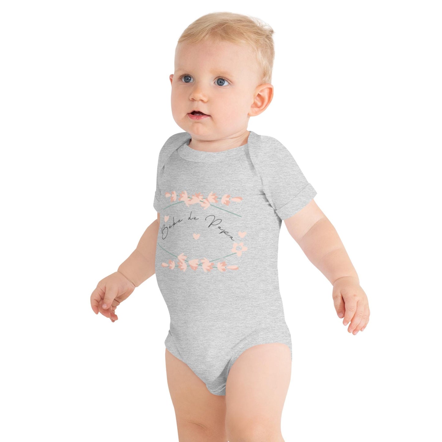 Body Bébé Unisexe 100 % Coton Doux "BEBE DE PAPA" - Manches Courtes, boutons-pression - Personnalisable – Confortable Cadeau fête des pères