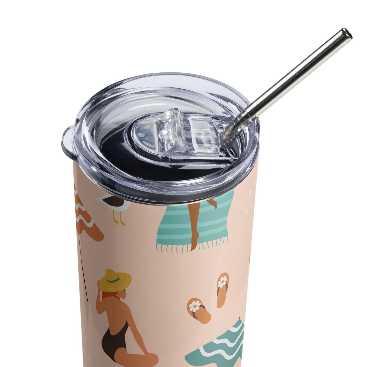 Mug isotherme inox - Gobelet en Acier Inoxydable – Design des Silhouettes Feminines, des Femmes, Plage, été - Mug de Voyage Durable, Étanche
