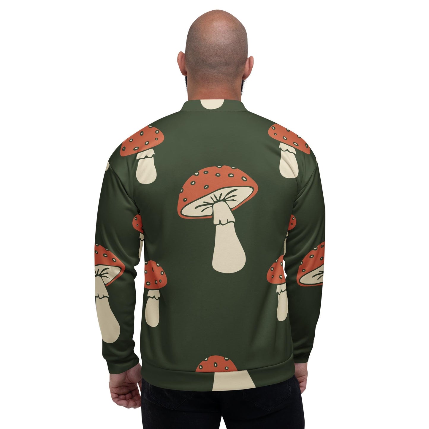 Veste bombardier homme - Vert, imprimé – Zippée, doublure polaire brossée – Minimaliste