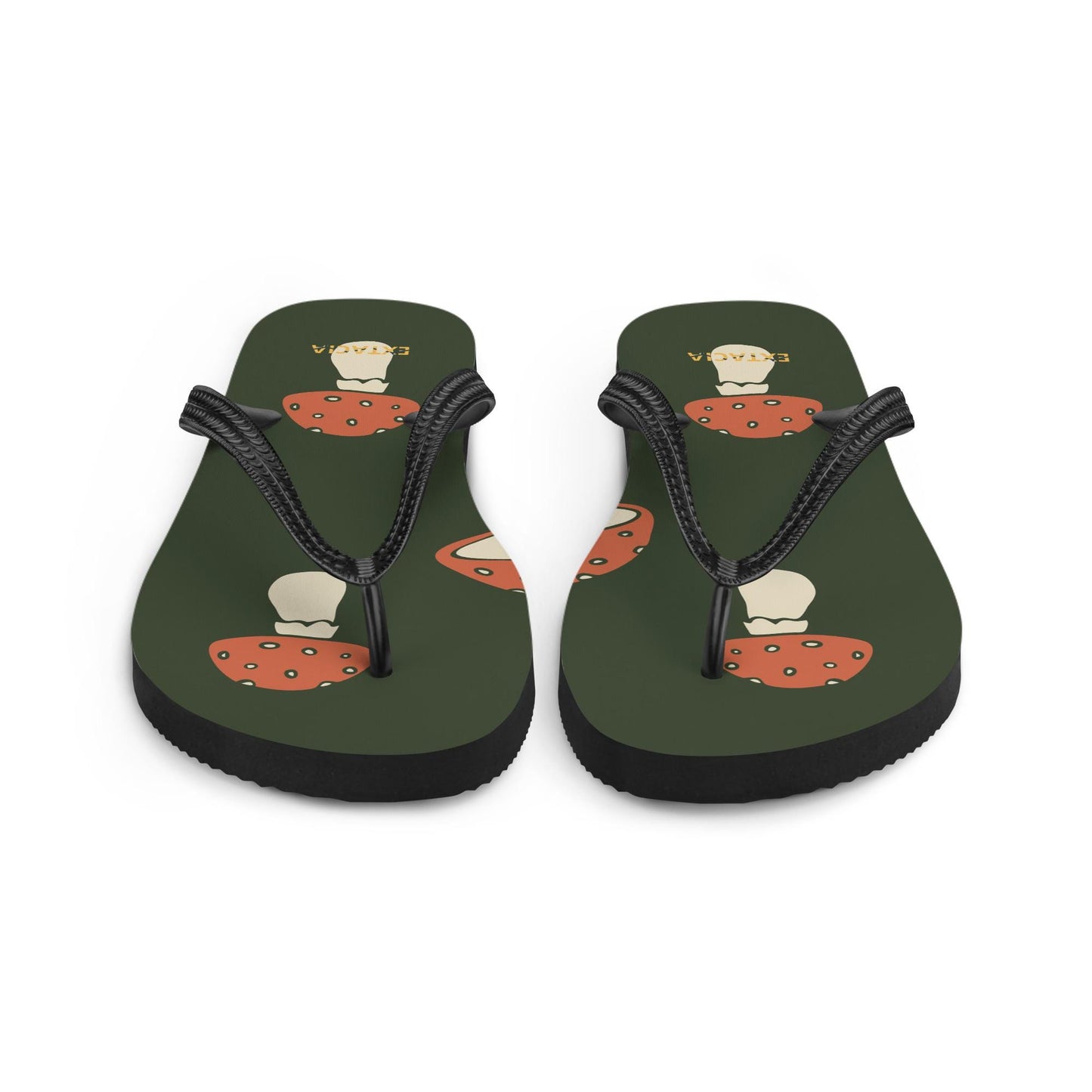Tongs pour Homme, Personnalisables – Confortables, Antidérapantes, Été & Plage – Léger, Souple, Idée Cadeau - Design Minimaliste Champignons