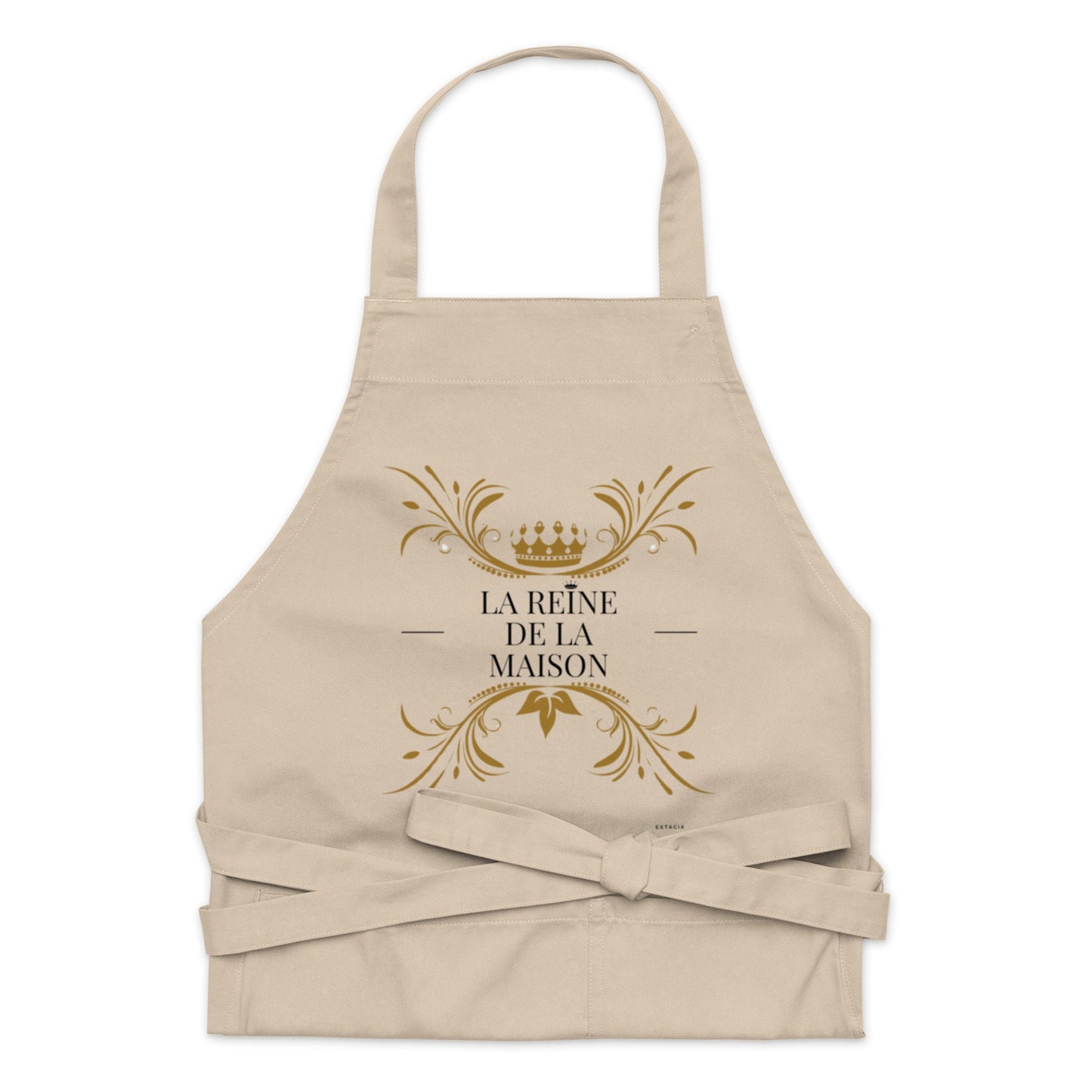 Tablier pour Femme 100 % Coton Bio – "La Reine de la maison" - écologique et élégant, Cadeau BBQ, Accessoire cuisine