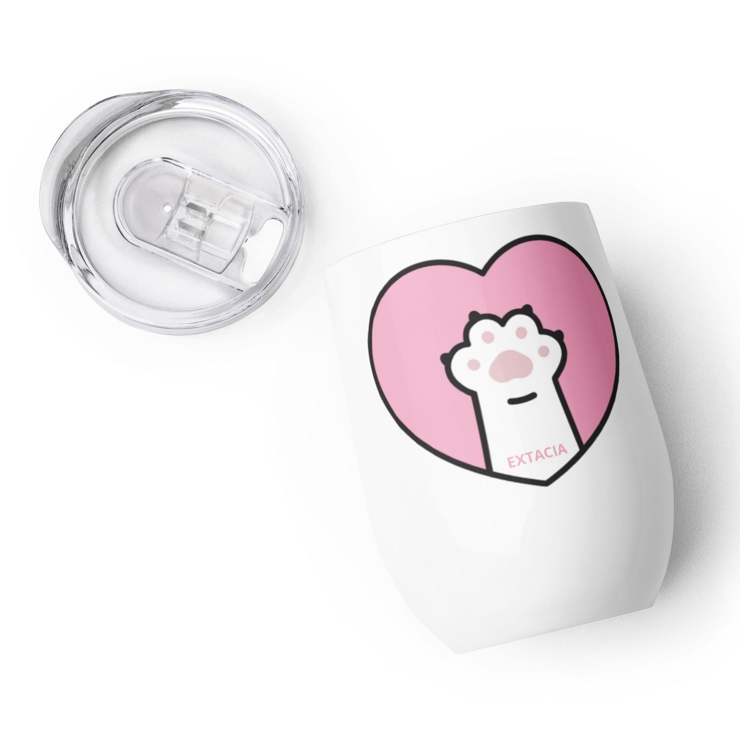 Mug Isotherme Inox - Petit Thermos Isotherme en Acier Inoxydable – Design Patte de Chat - Mug de Voyage, Gobelet à Vin, Café, Thé, Étanche